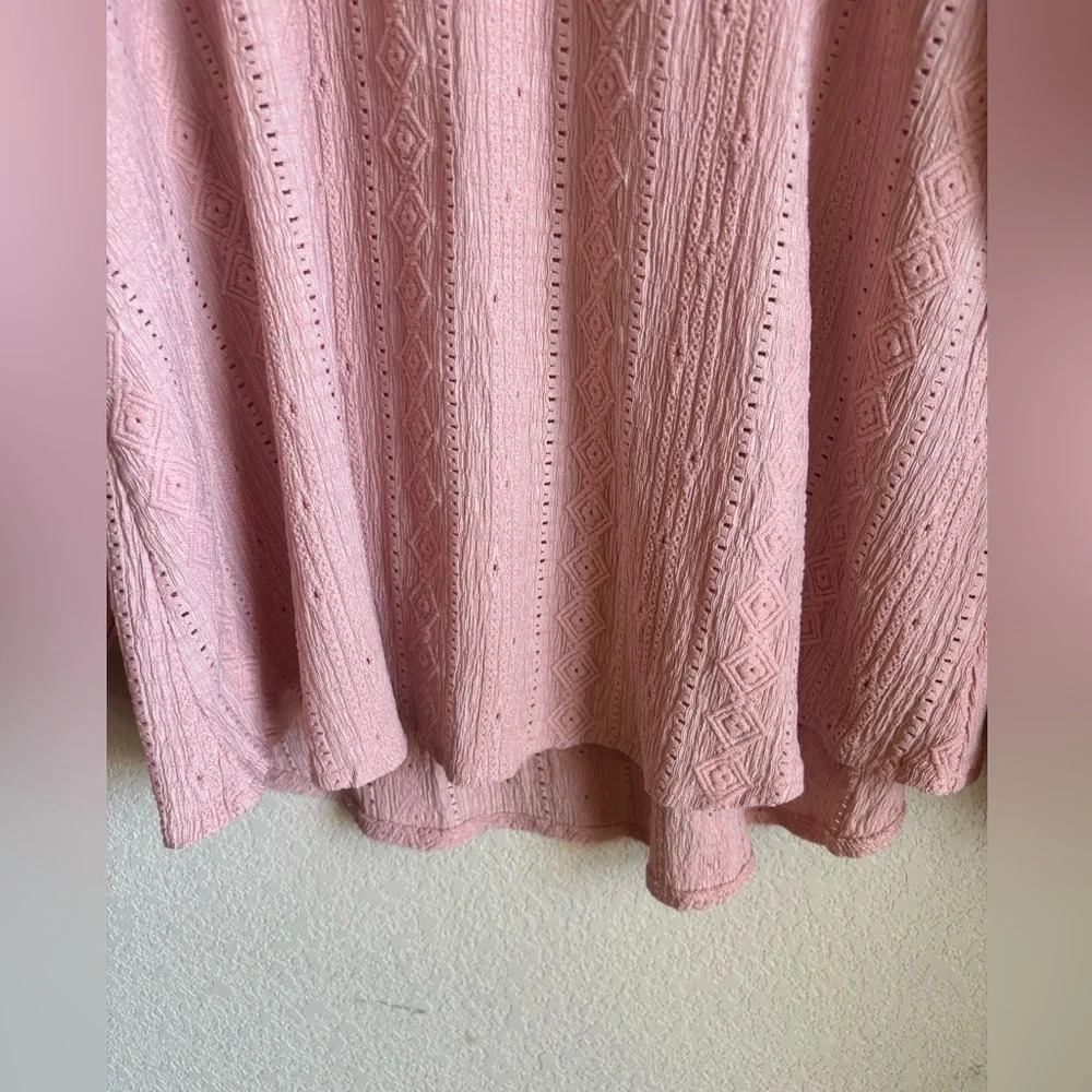 Frye Womens Textured Blousson Sleeve Boho Peasant Blouse - Picture 3 of 10